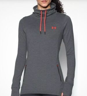 Under Armour slouch neck gray pullover with red detail - M